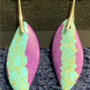 Purple and Turquoise Teardrop Earrings